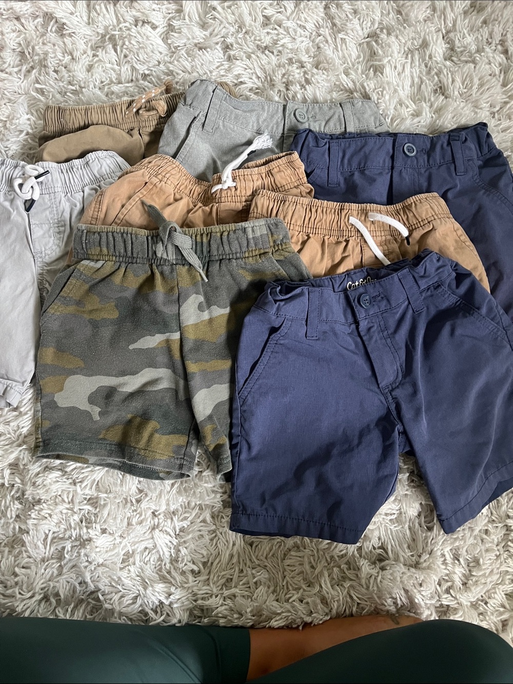 Cat & Jack Kids 8 Shorts Bundle – Navy, Camo, Tan, Gray